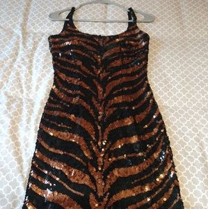 Tiger stripe sequin Bodycon dress